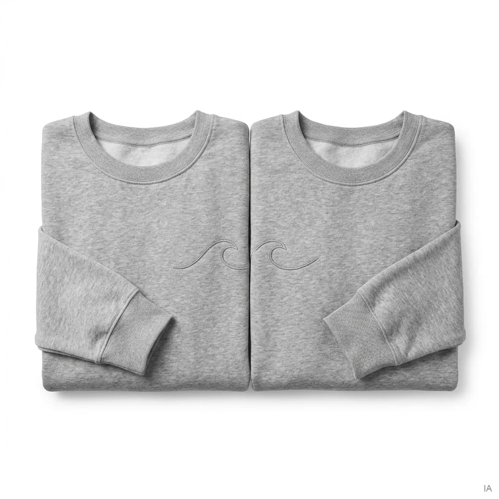 Sweats assortis brodés, la paire