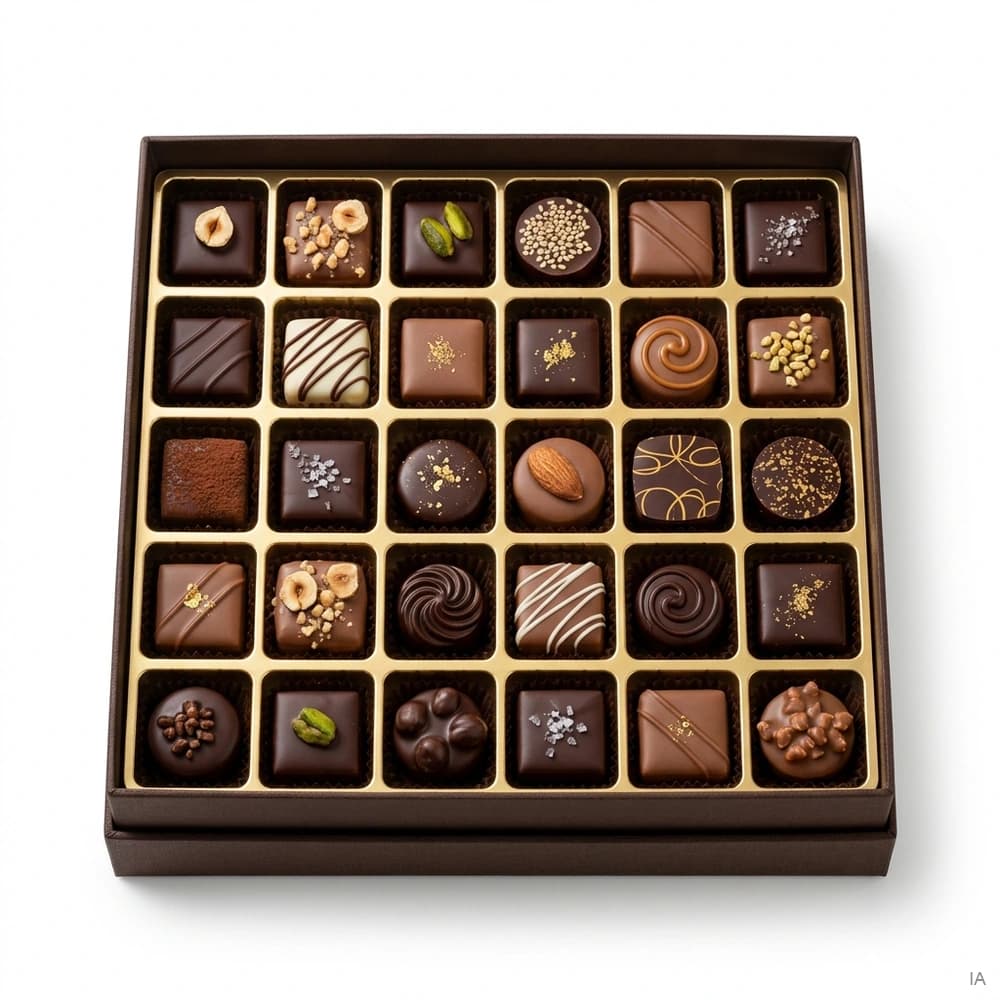 Coffret de 24 chocolats pralinés