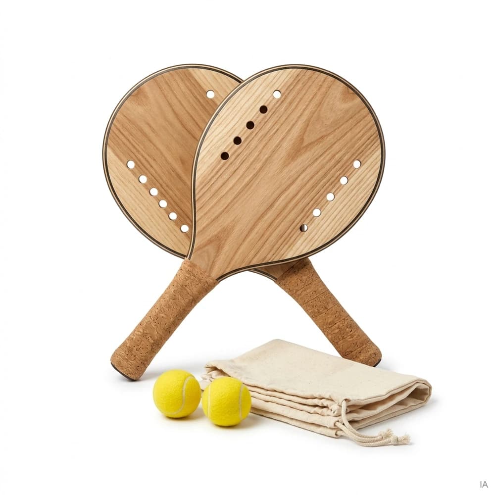 Set de raquettes de plage en bois