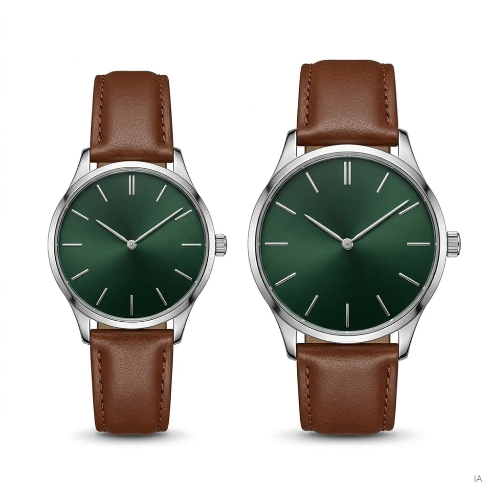 Montres assorties, cadran vert